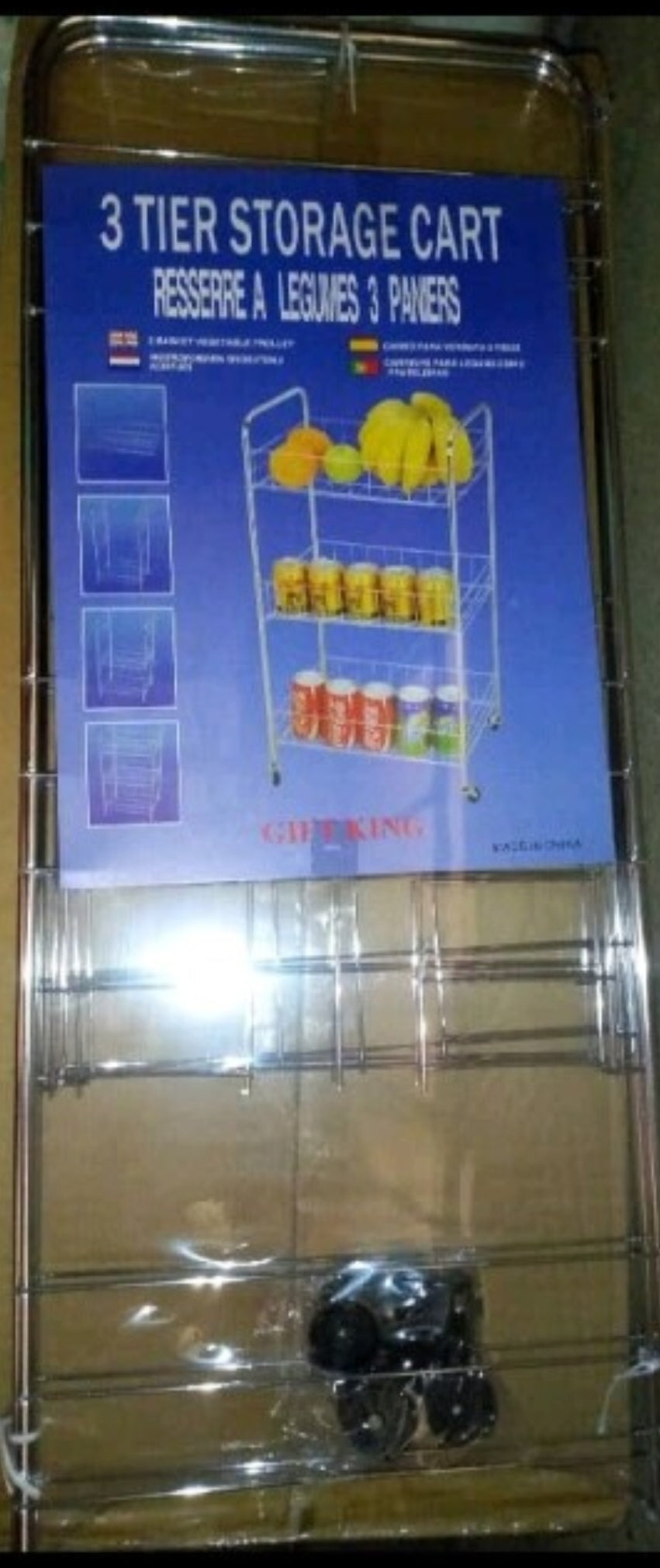 Stainless trolley (3 tiers)