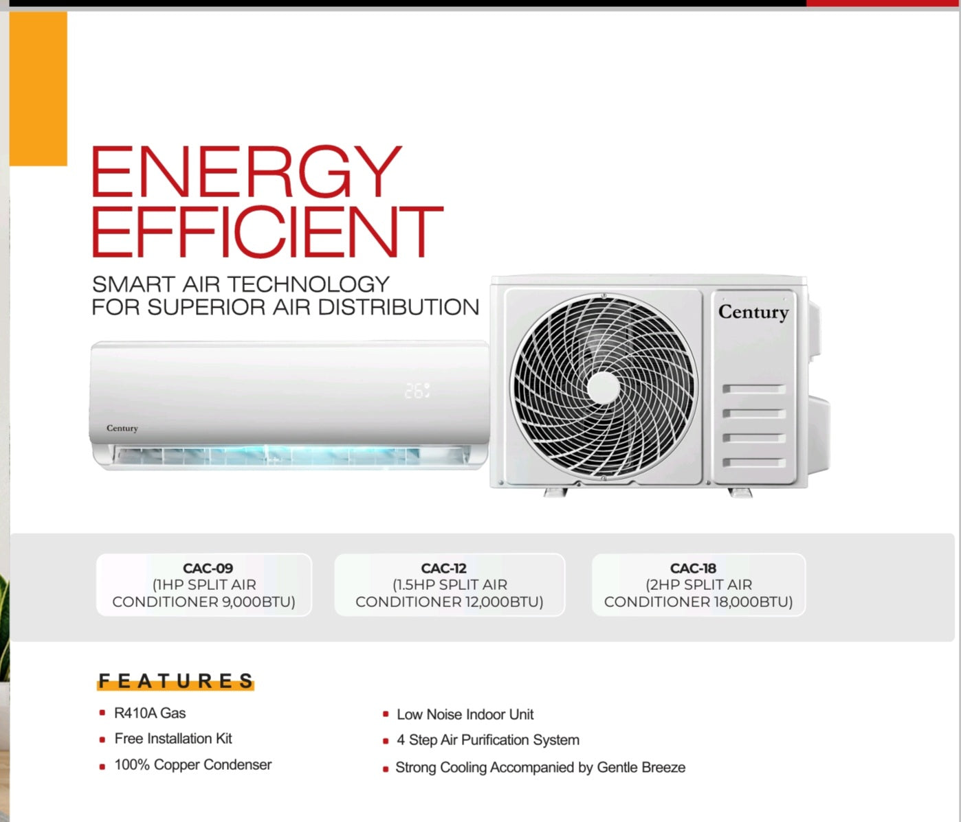 Century 1hp inverter AC