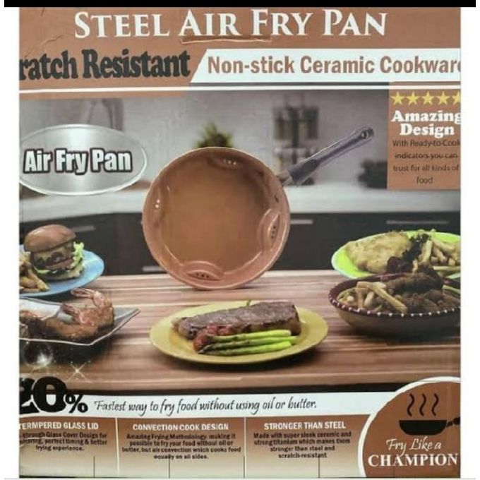 Steel air frying pan