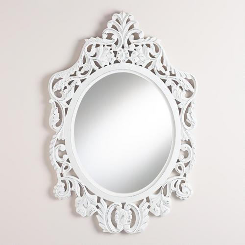 Imported frame mirror oval