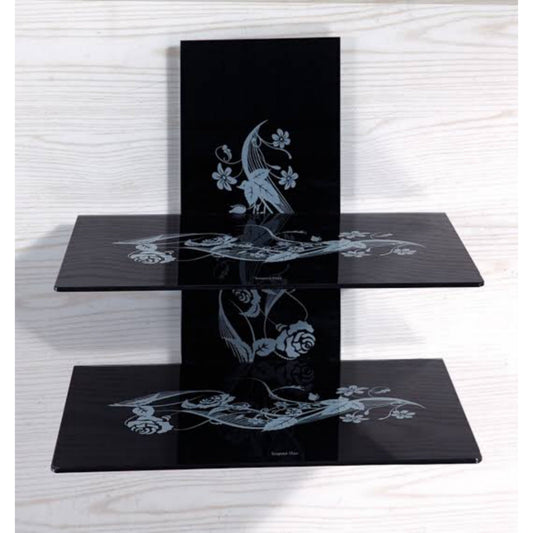 Glass wall shelf double