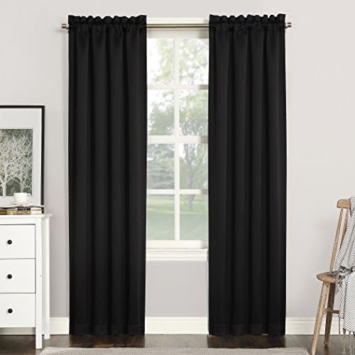 Window black curtain without ring