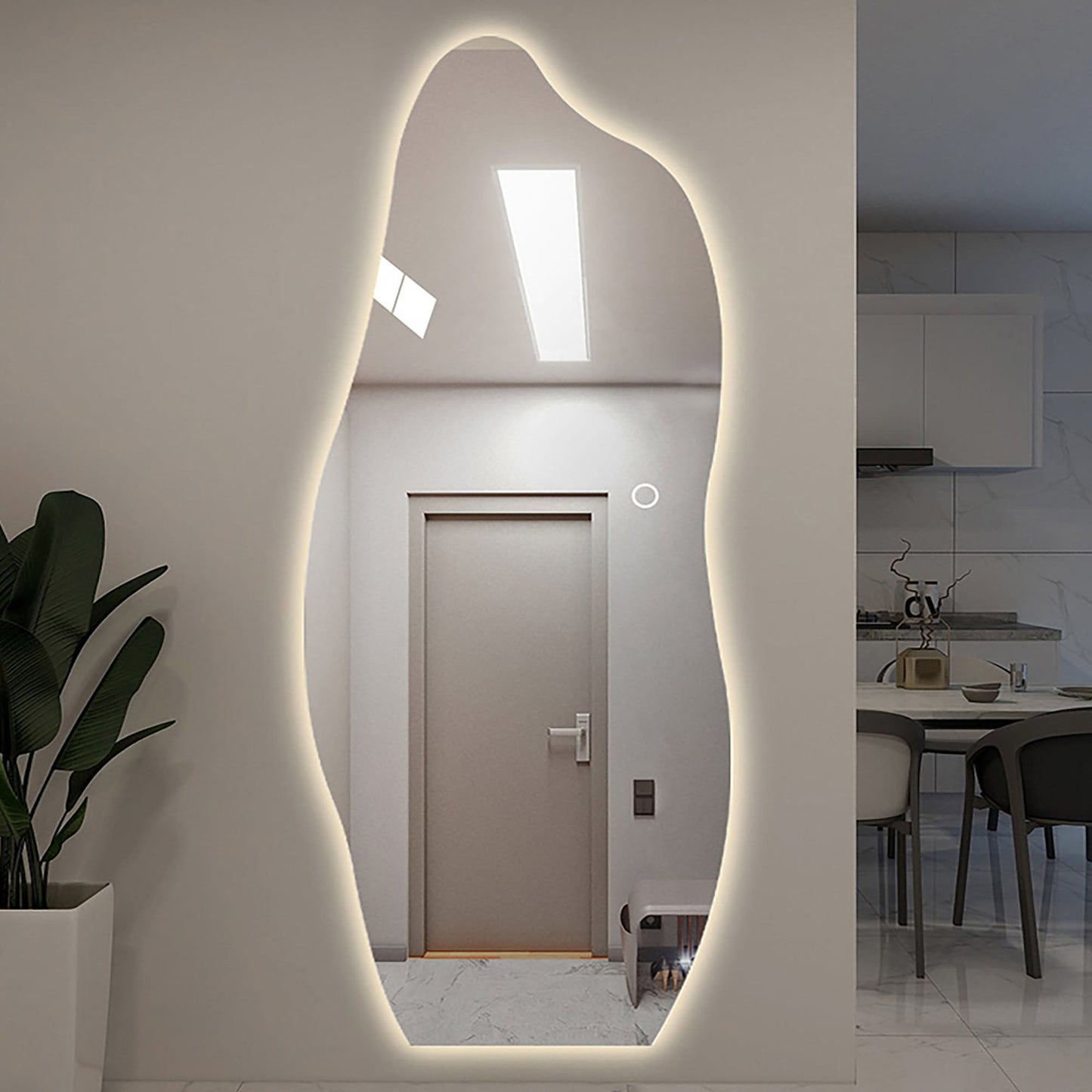 Teddy bear shaped 4feet mirror with LED