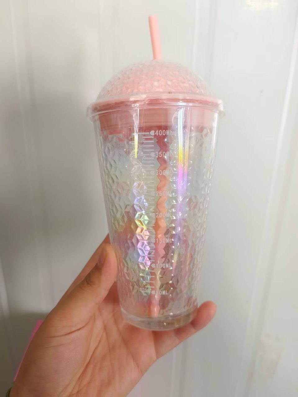 Starry sky glitter straw cup