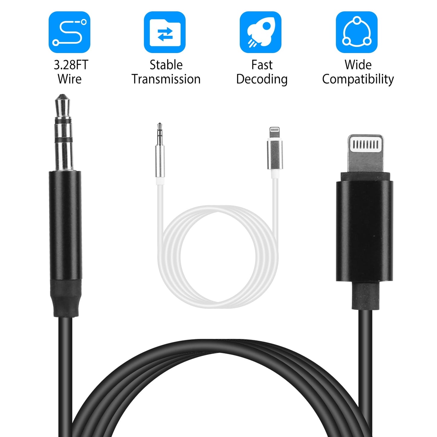 8pin to 3.5aux audio adaptor cable