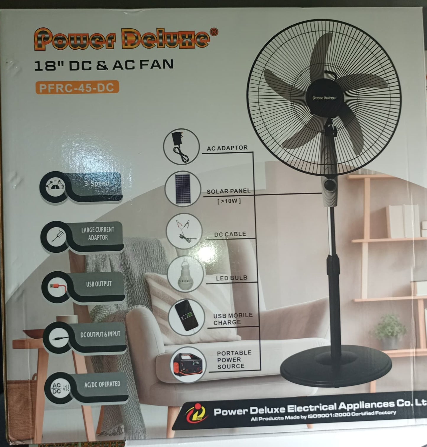 Power Deluxe 18" DC&AC fan Pfrc-45-dc