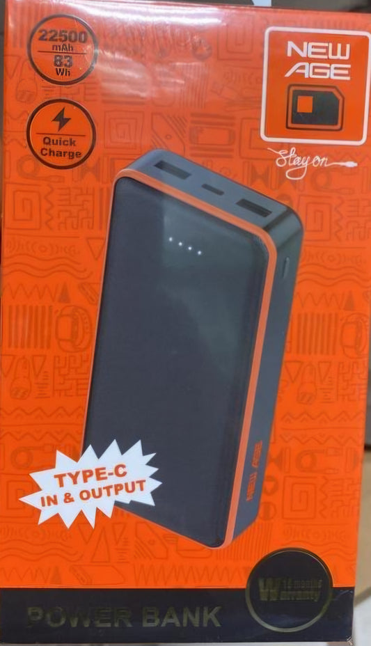 Newage powerbank 22500mah (TypeC in and output)