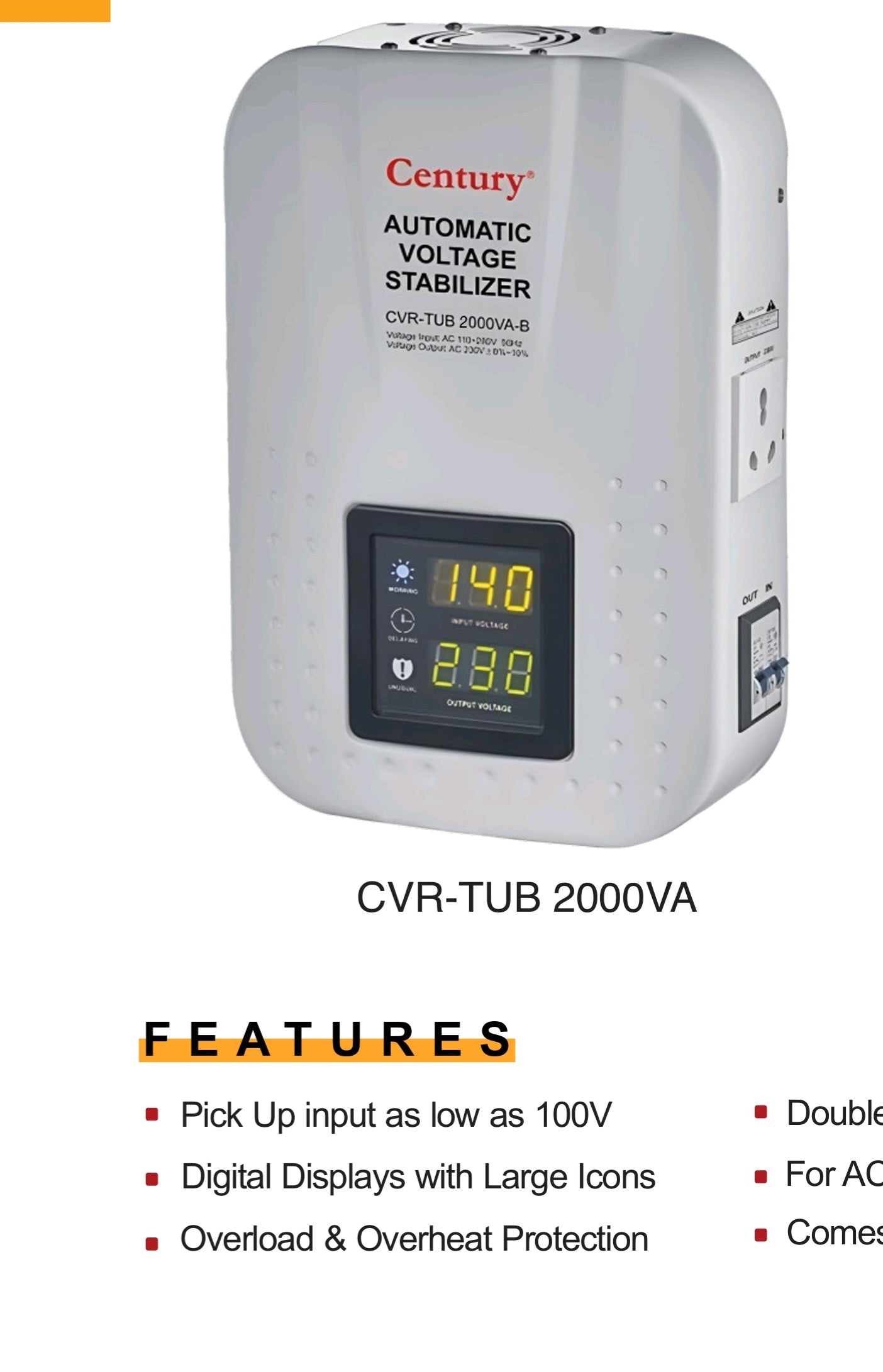 Century wall mount stabilizer 2000W