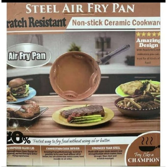 Steel air frying pan