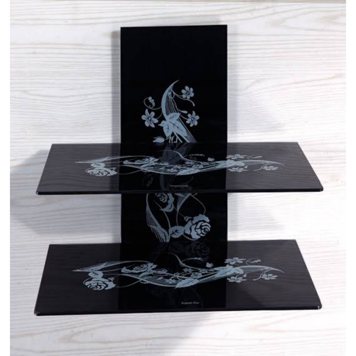Glass wall shelf double