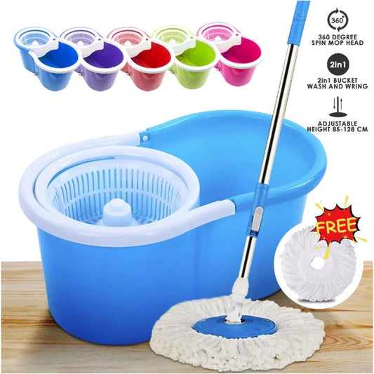 Rotating mop with bucket