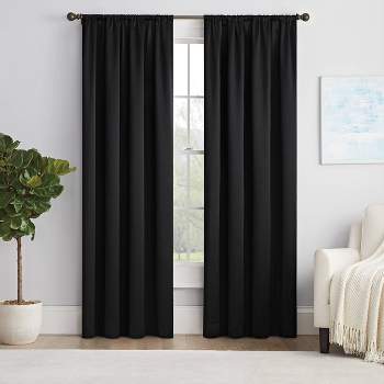 Window black curtain without ring