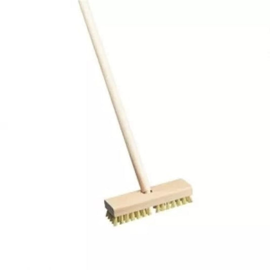 Scrubbing brush with stick wooden (desk brush)