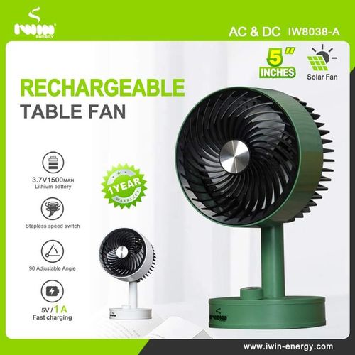Iwin Rechargeable fan mini 5" 8038