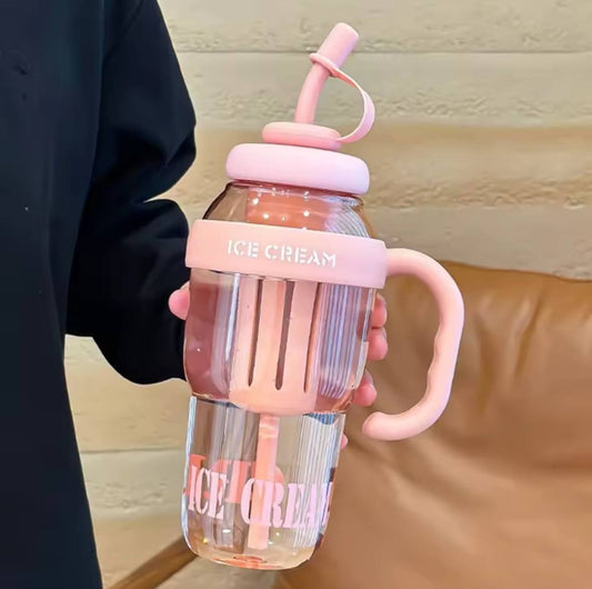 Leakproof water bottle with straw 1.3lit