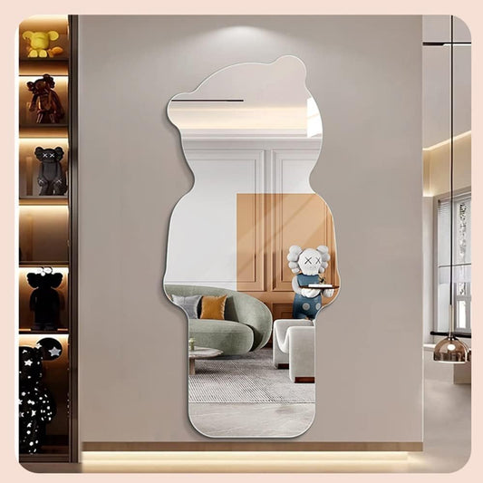 Teddy bear shaped 4feet mirror with LED