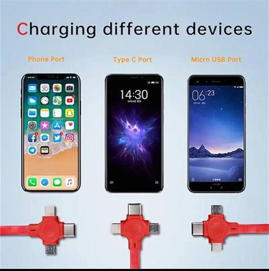 3 In 1 Retractable usb Multi Charging Cord