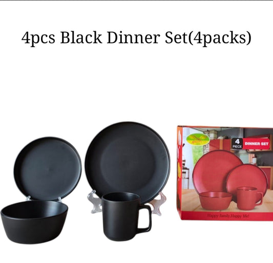 4pieces black dinner set