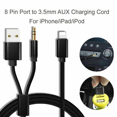8pin to 3.5aux audio adaptor cable