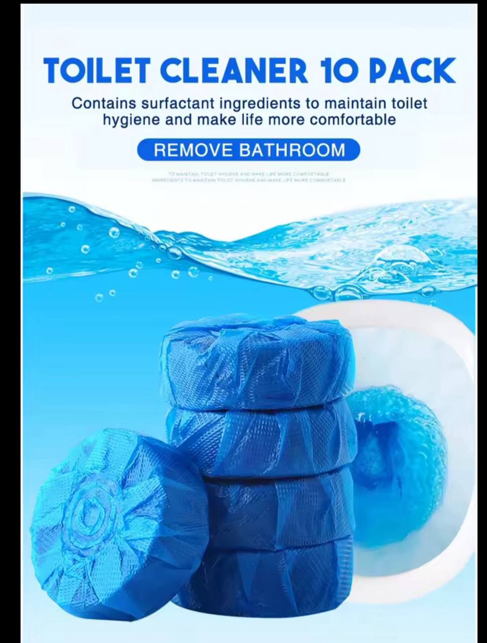 Blue bubble toilet cleaner 10pcs